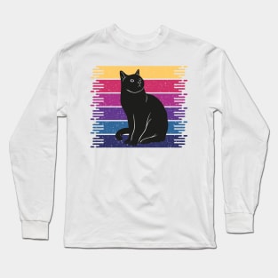 Black Cat's Love Affair with the House in Riga Long Sleeve T-Shirt